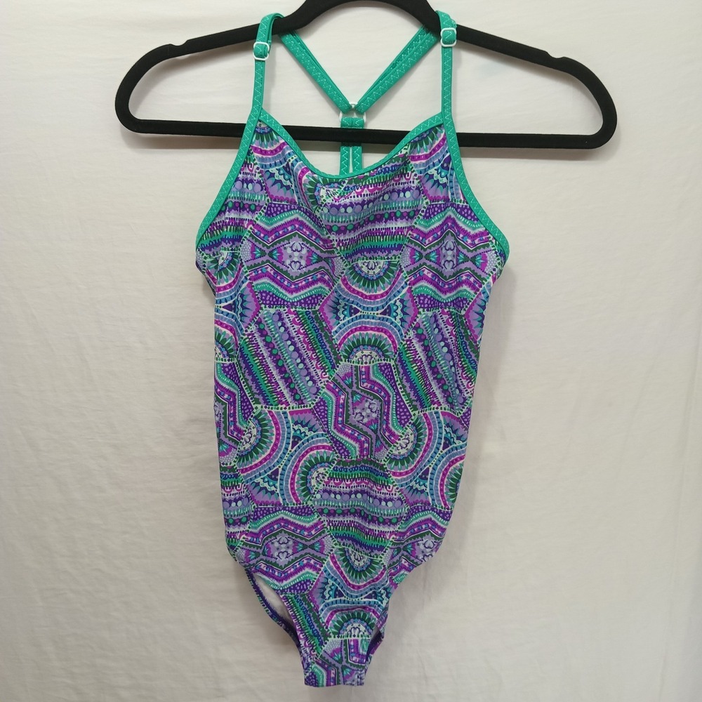 Women's LL Bean One-piece‎ Swimsuit. Purple And Teal. Extra Small.